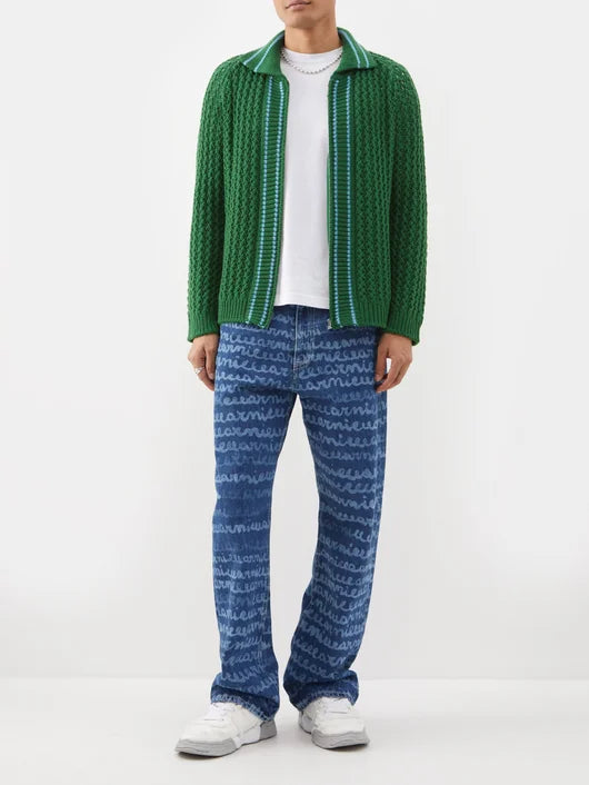 MARNI LOGO-PRINT RELAXED LEG JEANS