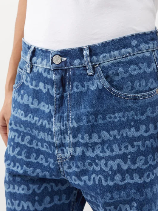 MARNI LOGO-PRINT RELAXED LEG JEANS
