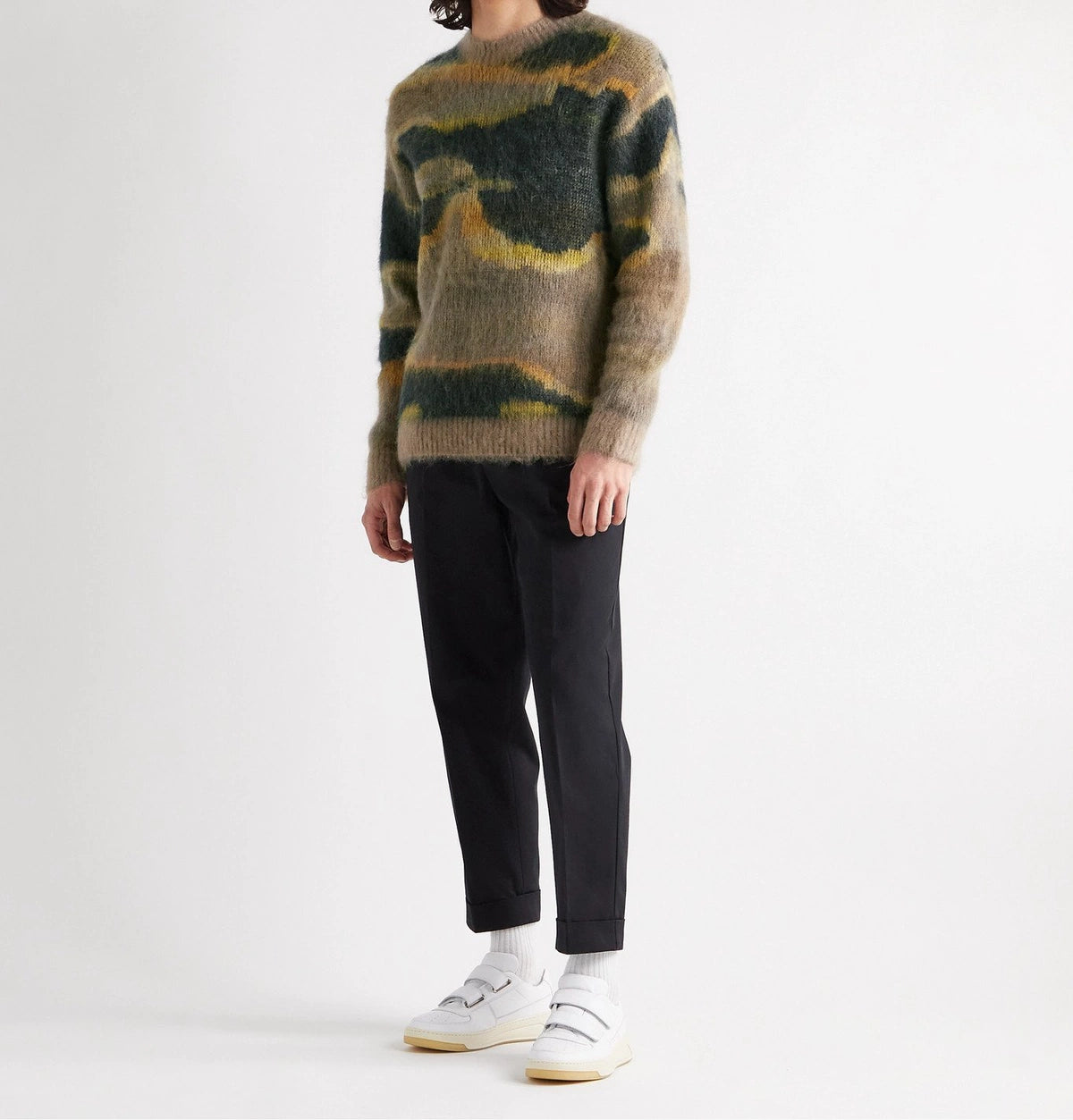 ACNE STUDIOS BRUSHED JACQUARD KNIT SWEATER