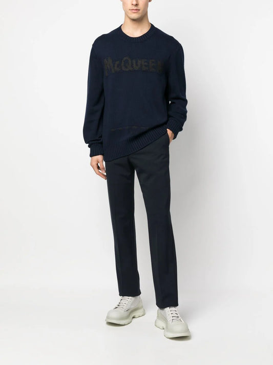 ALEXANDER MCQUEEN GRAFFITI CREWNECK SWEATER