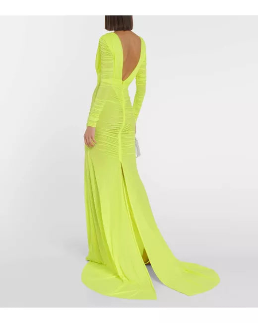 ALEX PERRY RUCHED SATIN GOWN