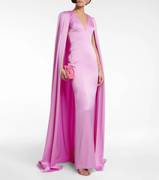 ALEX PERRY HUDSON SATIN CREPE GOWN
