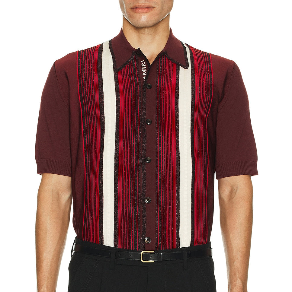 AMIRI EMBELLISHED STRIPED WOOL SHIRT
