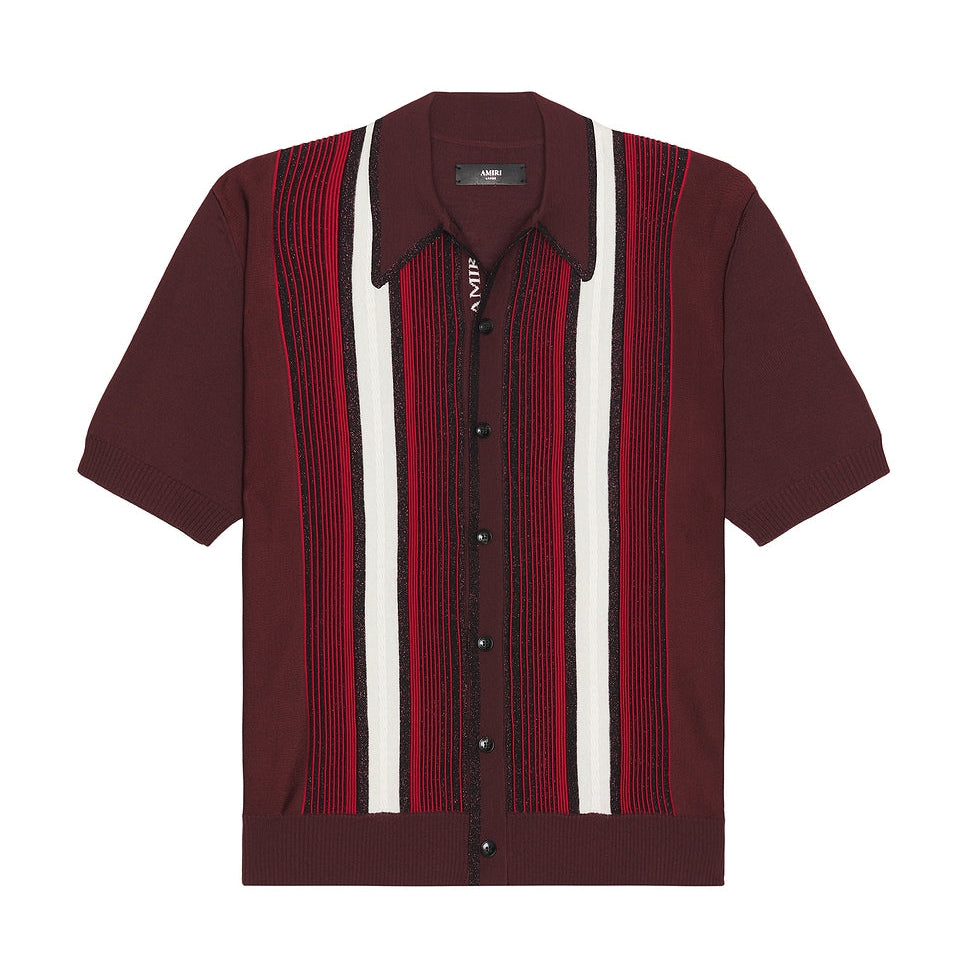AMIRI EMBELLISHED STRIPED WOOL SHIRT