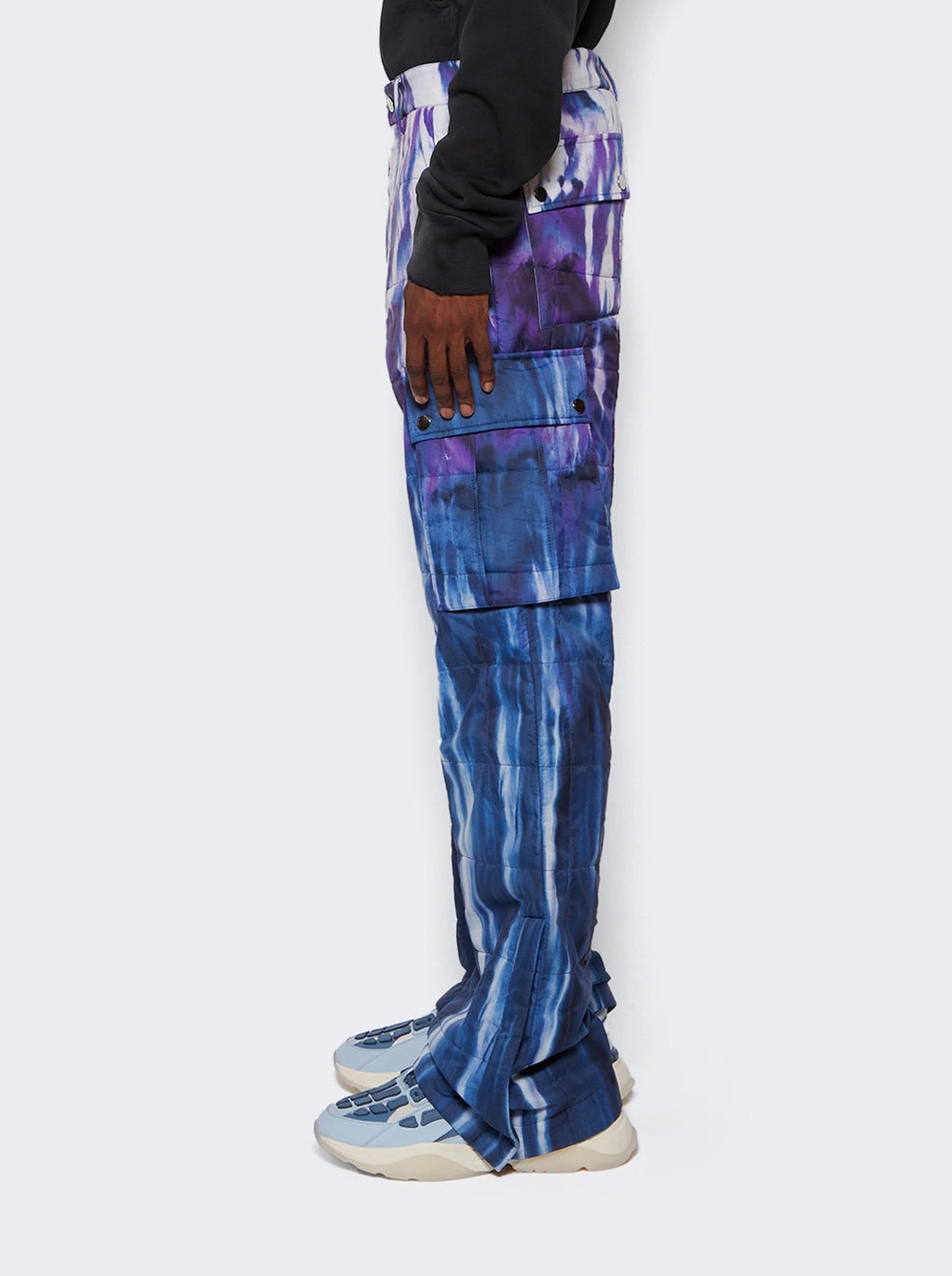 AMIRI FLARED QUILTED TIE DYE CARGO PANTS