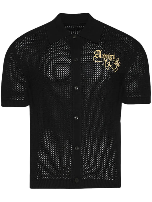 AMIRI BOWLING CROCHET POLO SHIRT