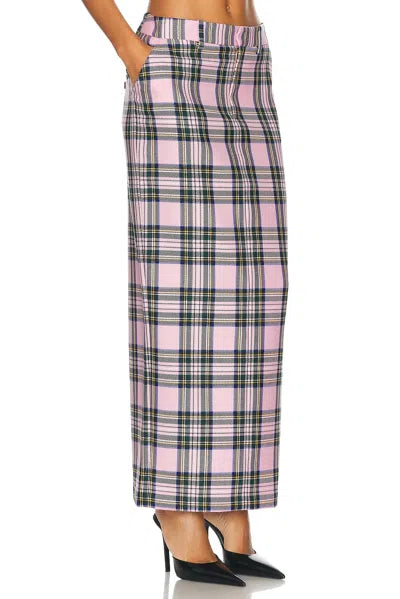 AREA PLAID WOOL LONG SKIRT