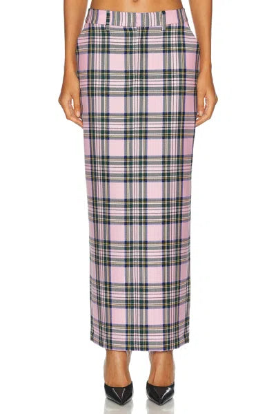 AREA PLAID WOOL LONG SKIRT