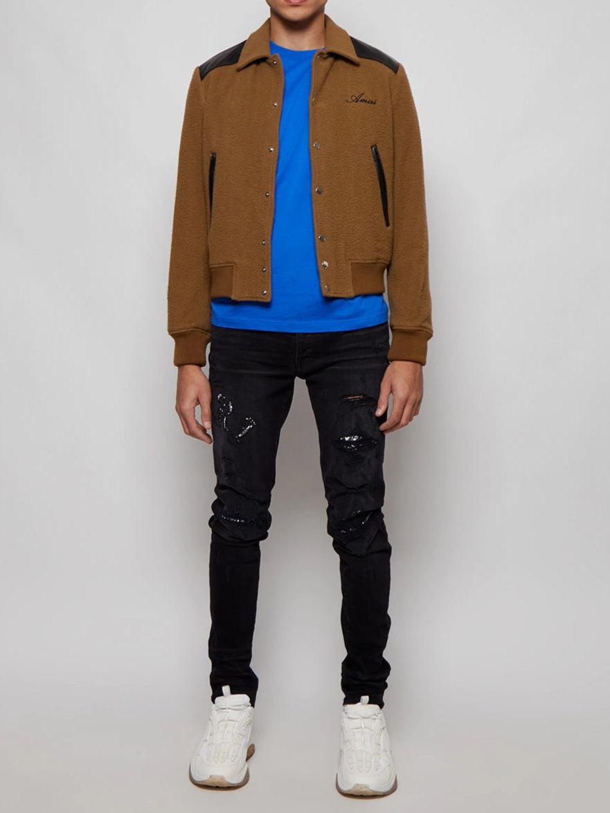 AMIRI BROWN WESTERN VARSITY JACKET