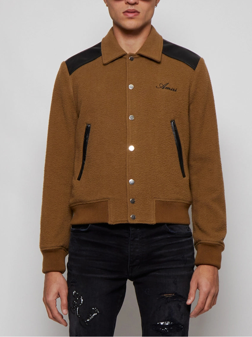 AMIRI BROWN WESTERN VARSITY JACKET