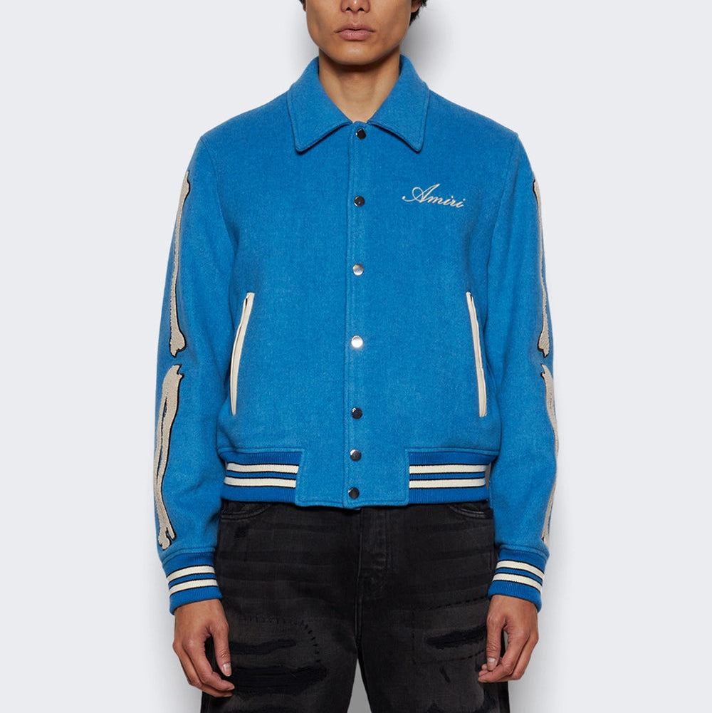 AMIRI WOOL STRIPED VARSITY JACKET