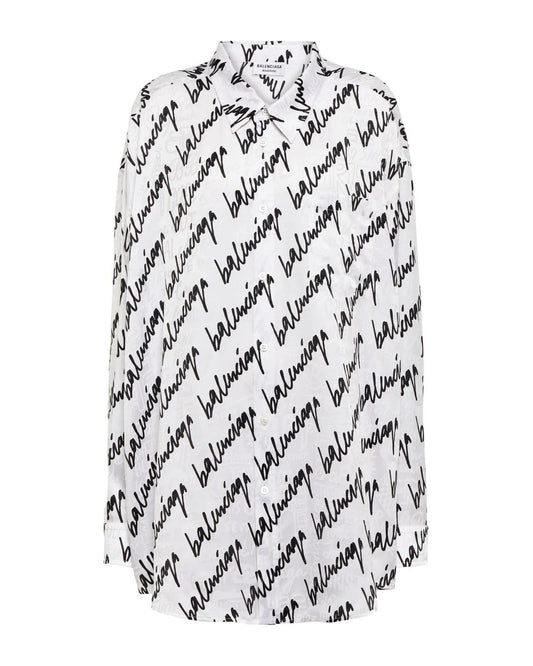 BALENCIAGA SILK SCRIBBLE SHIRT
