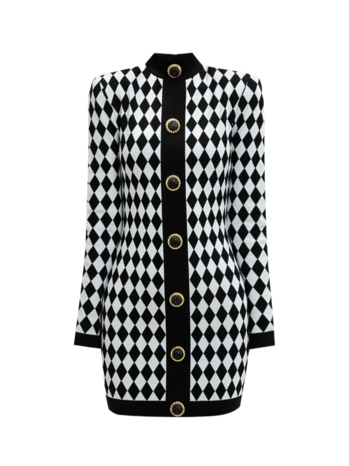 BALMAIN DIAMOND JACQUARD MINI DRESS