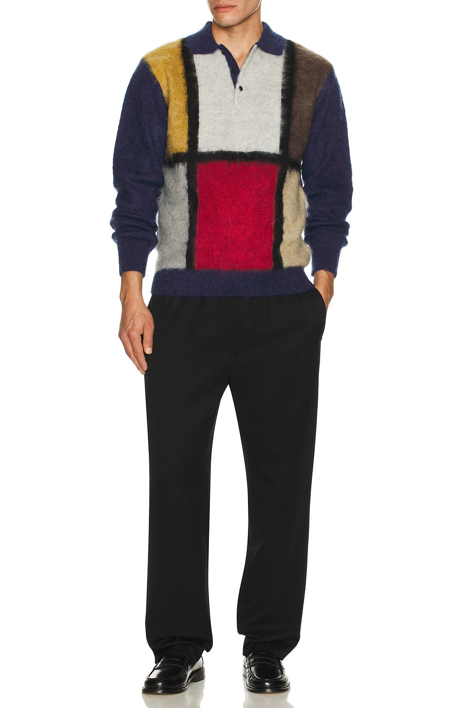 BEAMS PLUS SHAGGY KNIT POLO