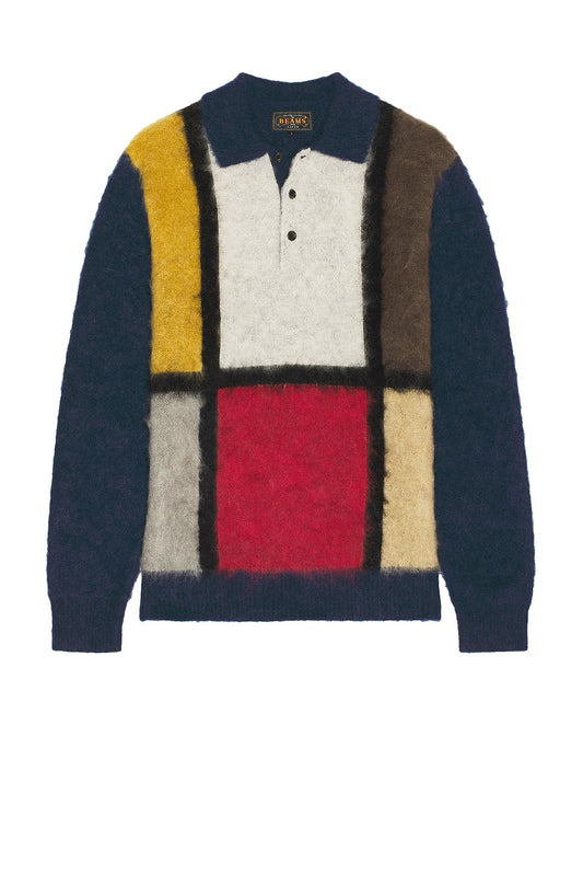 BEAMS PLUS SHAGGY KNIT POLO