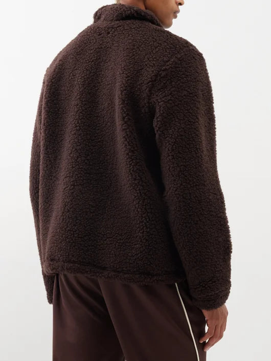 BODE LACE-UP WOOL-BLEND FLEECE SWEATER