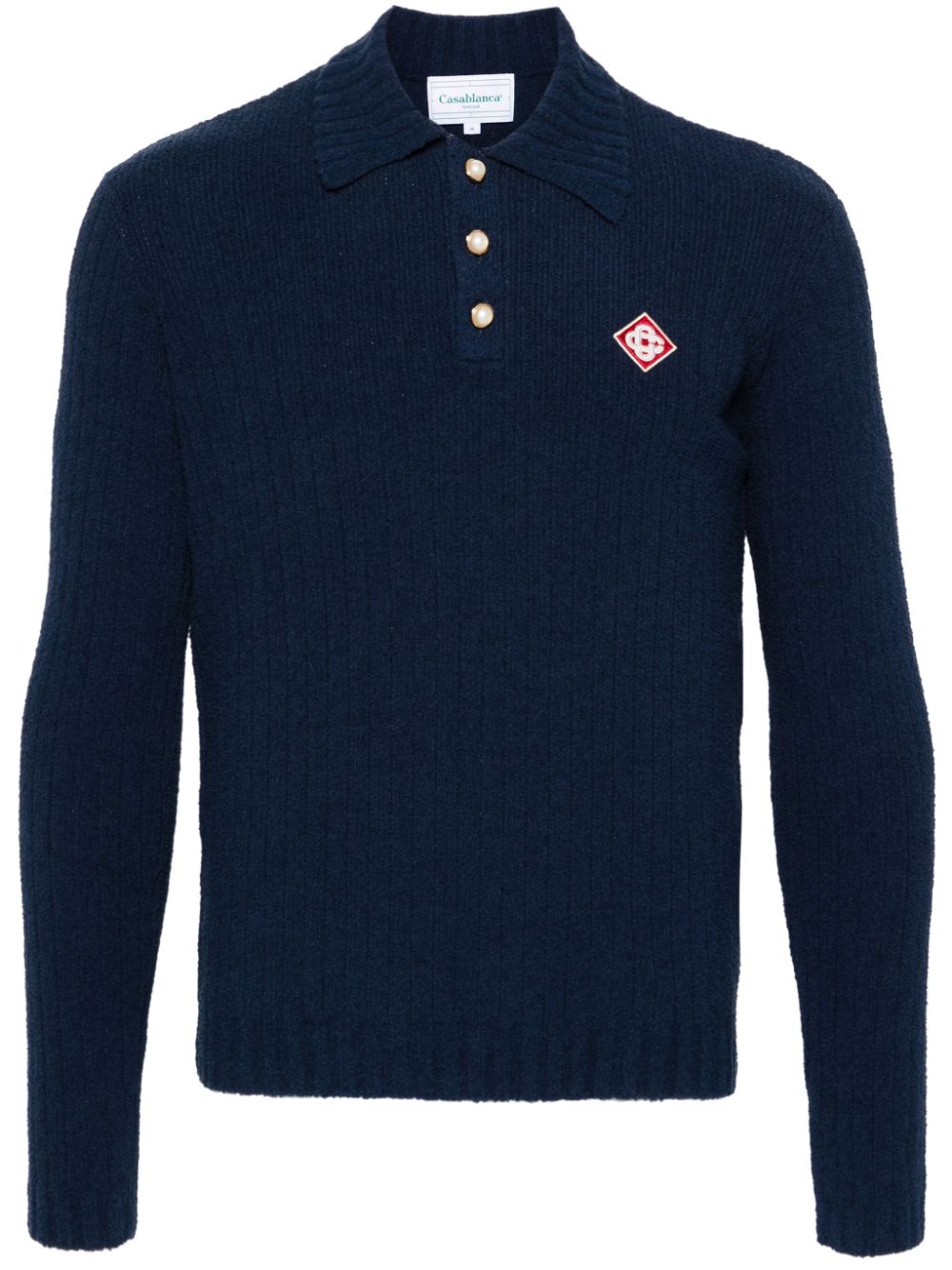 CASABLANCA LONG SLEEVE BOUCLE POLO