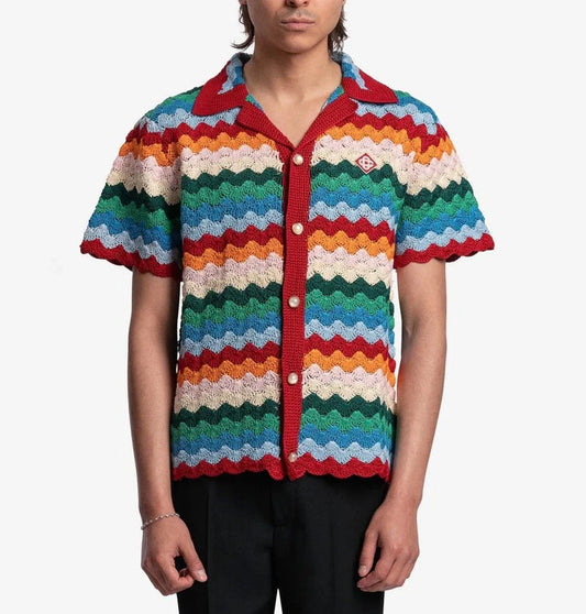 CASABLANCA MULTICOLOR CROCHET SHIRT