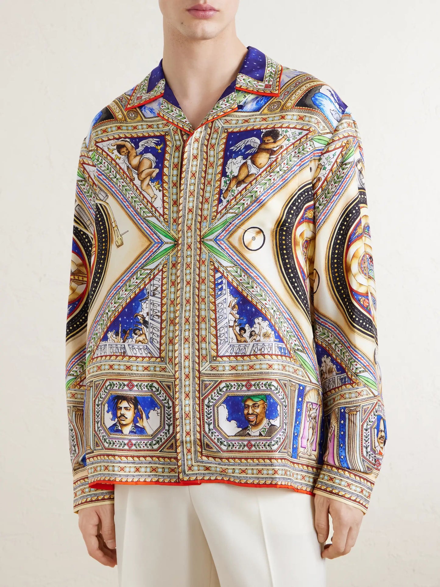 CASABLANCA PLAFOND ORNE DE MUSIQUE SILK SHIRT