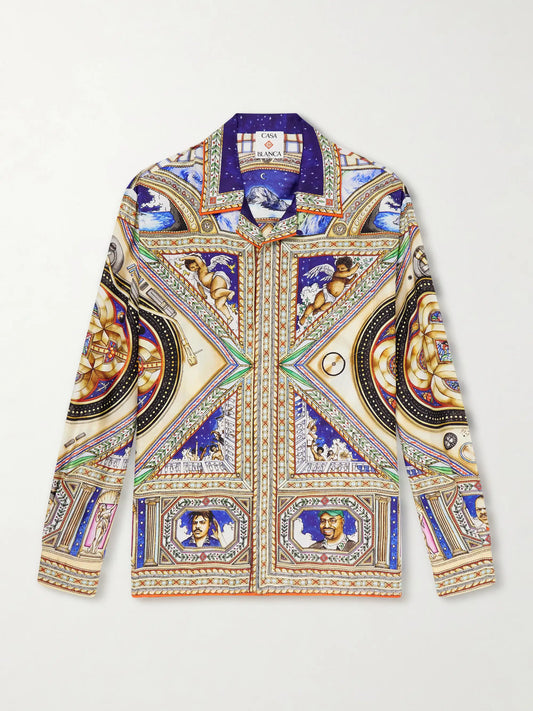 CASABLANCA PLAFOND ORNE DE MUSIQUE SILK SHIRT