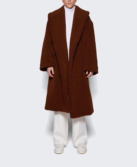 CASABLANCA RECYCLED POLYESTER SHEARLING ROBE COAT