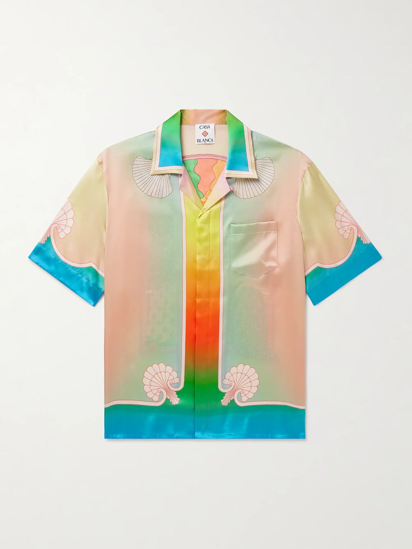 CASABLANCA LUCID DREAMS CONVERTIBLE COLLAR SILK SHIRT