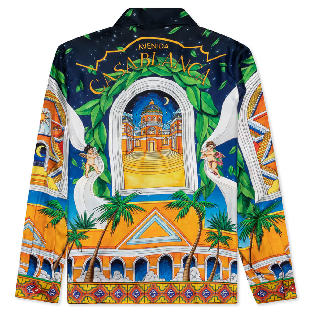 CASABLANCA MAISON D'ETE CUBAN COLLAR SILK SHIRT