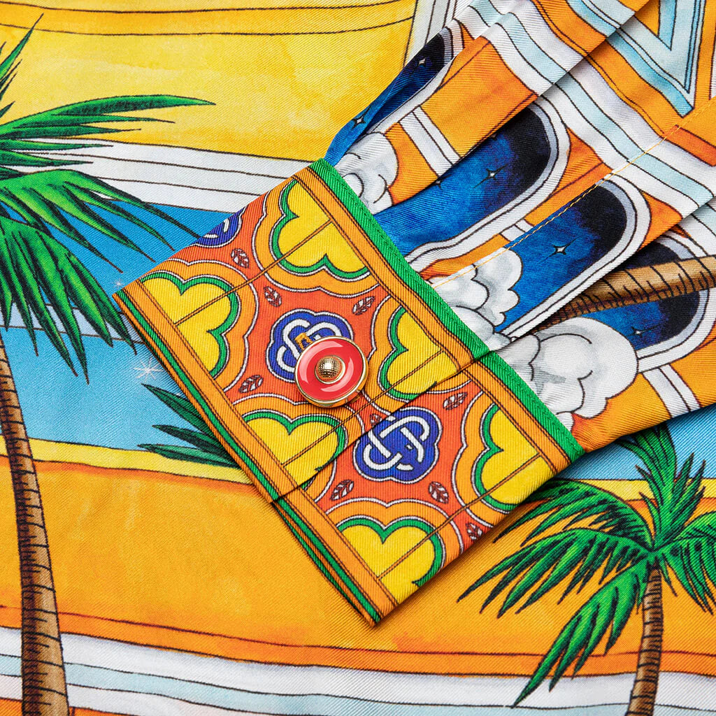 CASABLANCA MAISON D'ETE CUBAN COLLAR SILK SHIRT