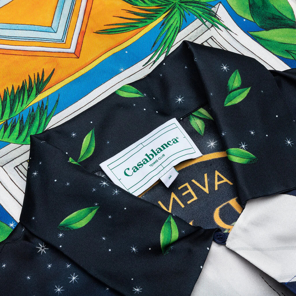 CASABLANCA MAISON D'ETE CUBAN COLLAR SILK SHIRT