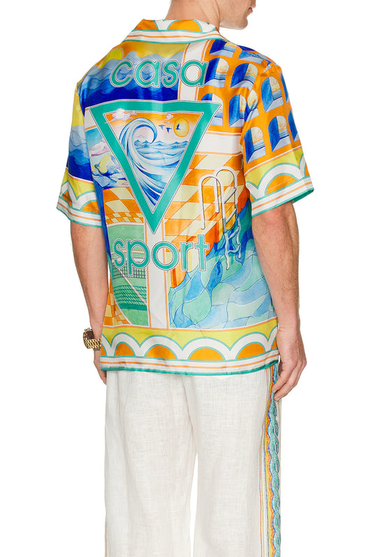 CASABLANCA SHORT SLEEVE SILK SHIRT