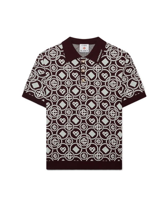 CASABLANCA AUBERGINE MONOGRAM POLO