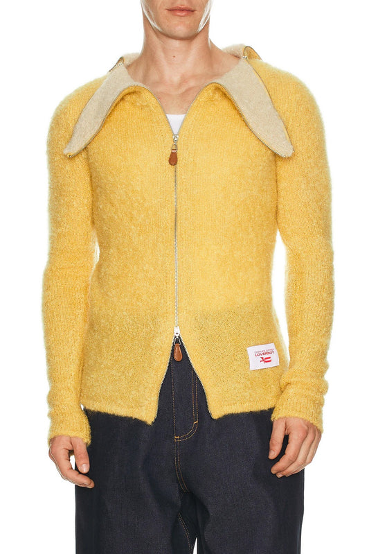 CHARLES JEFFREY LOVERBOY MOHAIR BANANA ZIP JUMPER