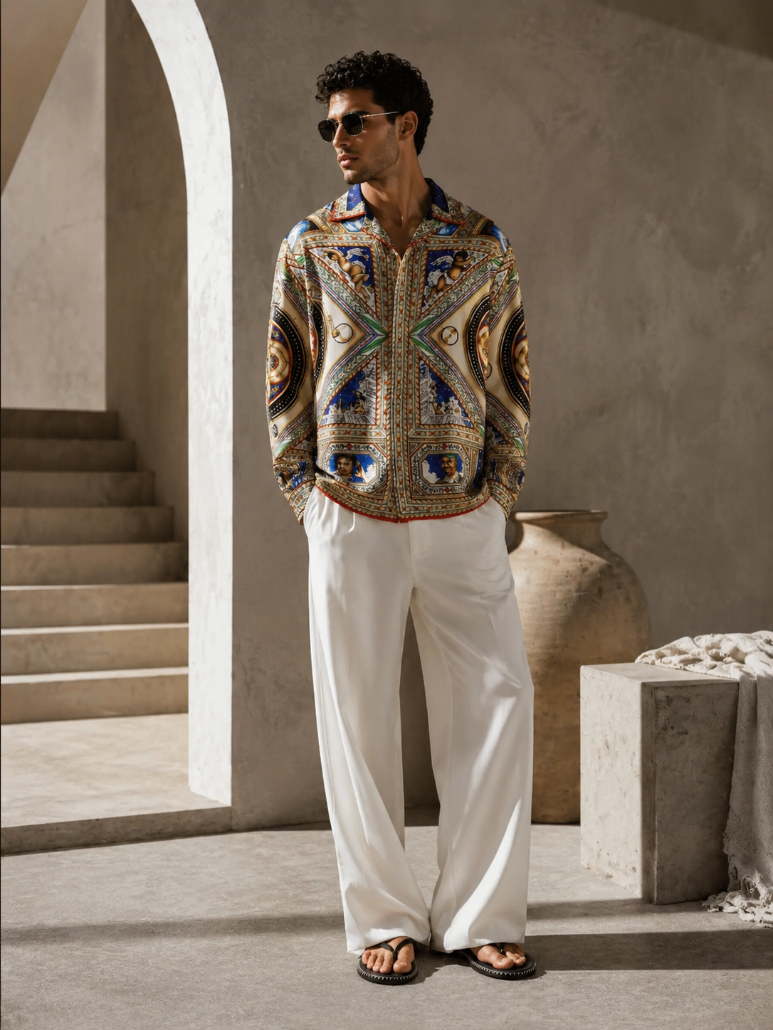 CASABLANCA PLAFOND ORNE DE MUSIQUE SILK SHIRT