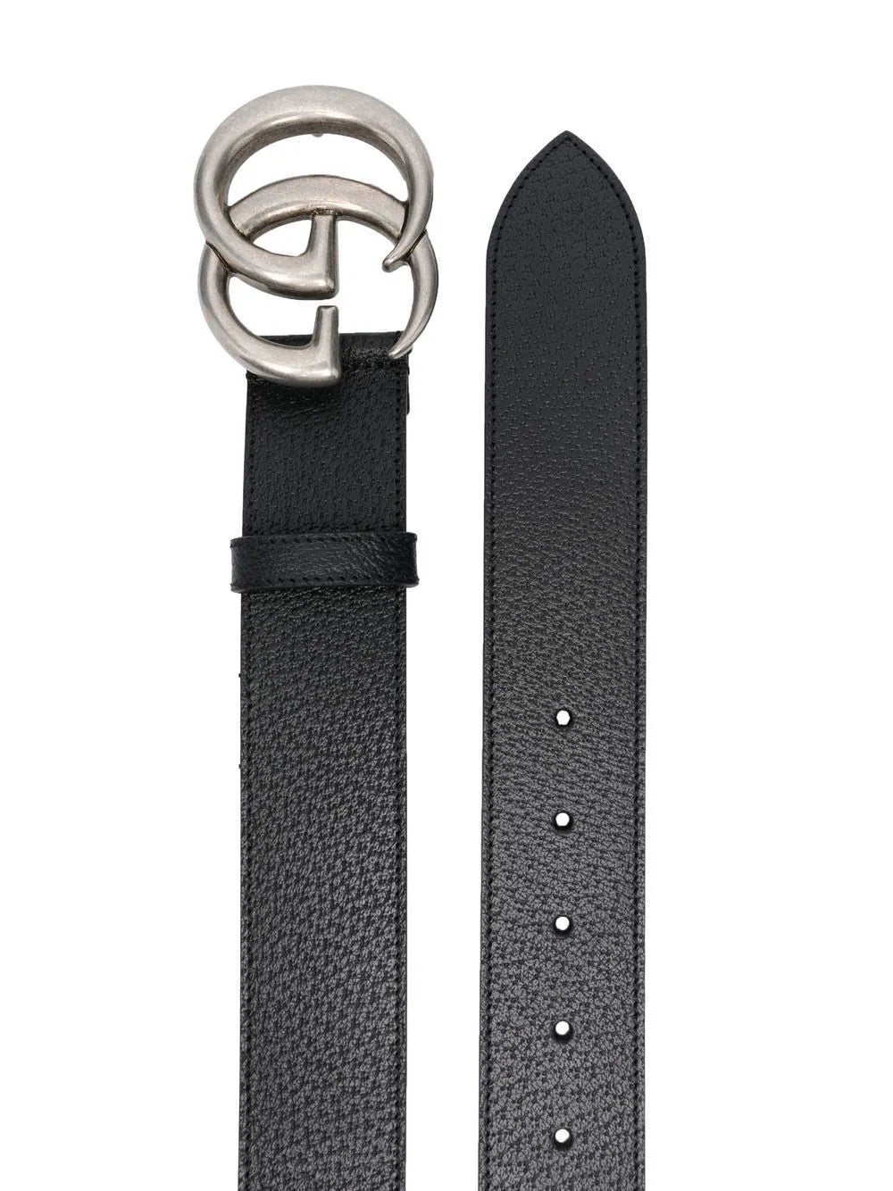 GUCCI GG MARMONT LEATHER BELT WITH SILVER BUCKLE