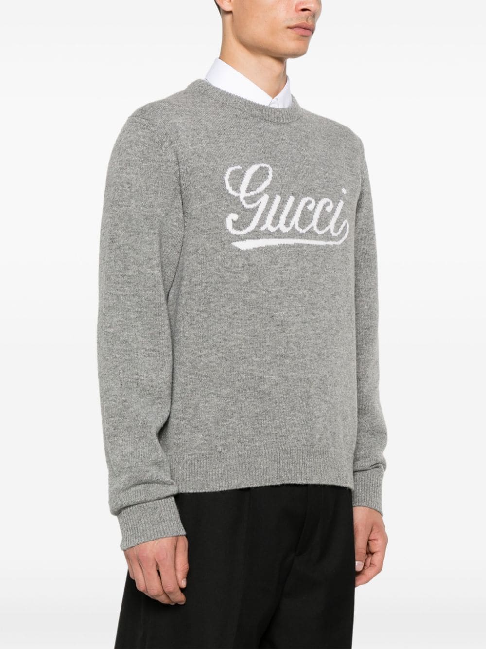 GUCCI LOGO INTARSIA SWEATER