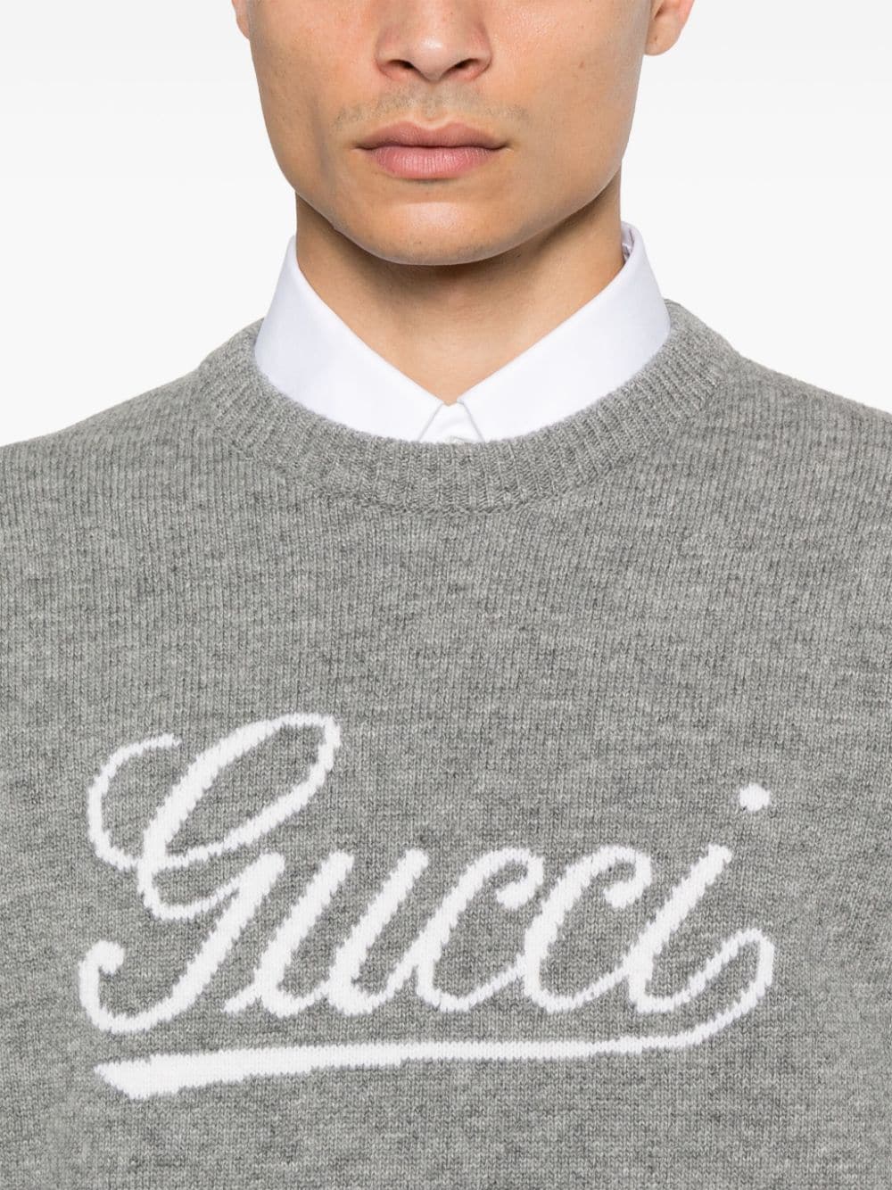 GUCCI LOGO INTARSIA SWEATER