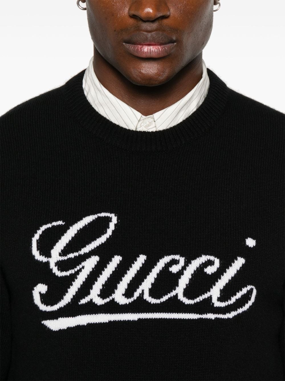 GUCCI LOGO INTARSIA SWEATER