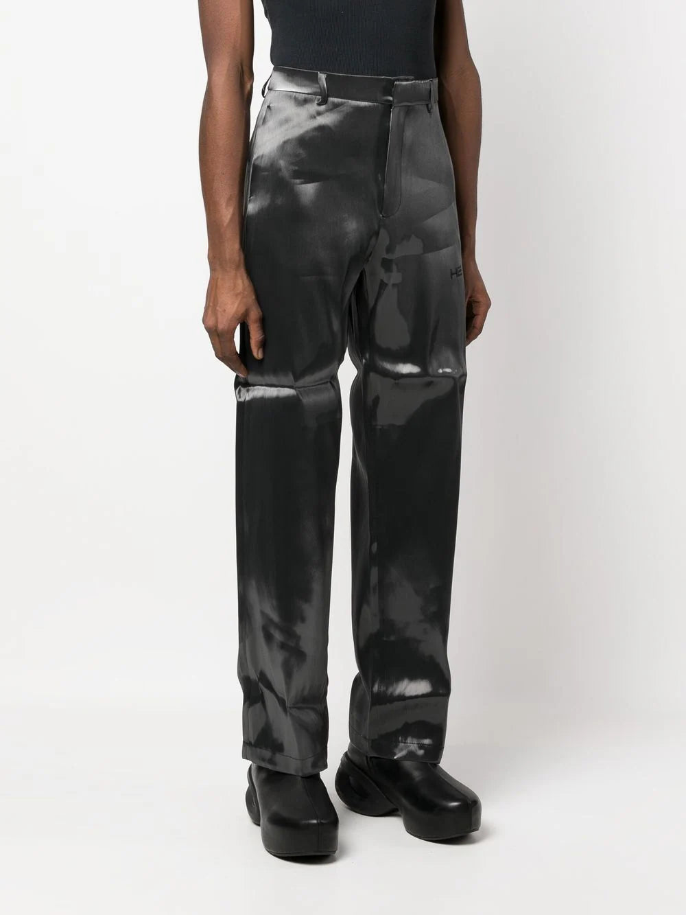 HELIOT EMIL GRAY LIQUID METAL TROUSERS