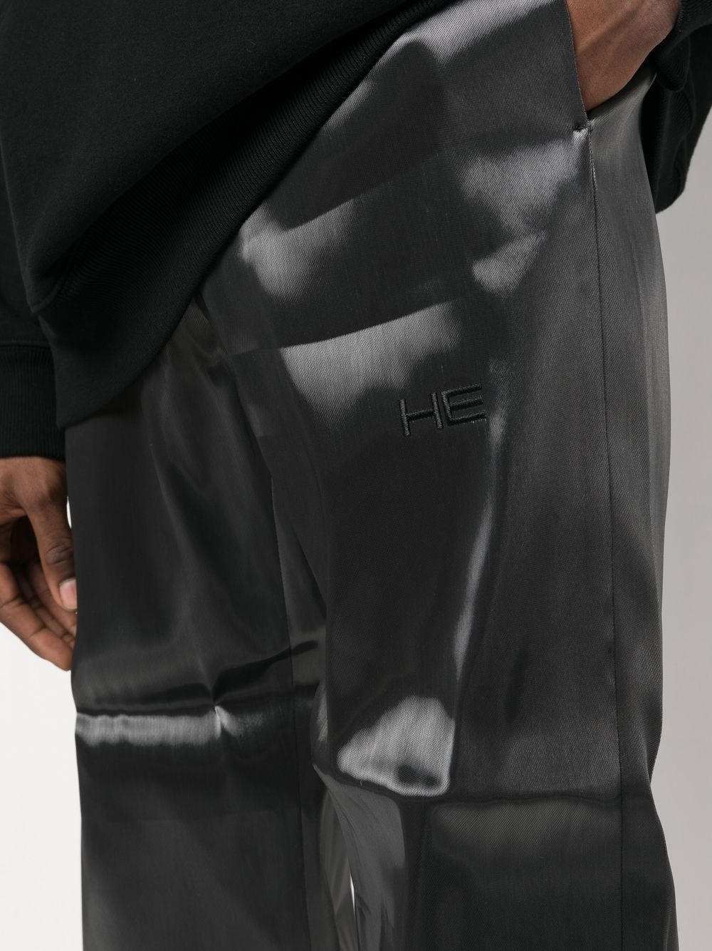 HELIOT EMIL GRAY LIQUID METAL TROUSERS