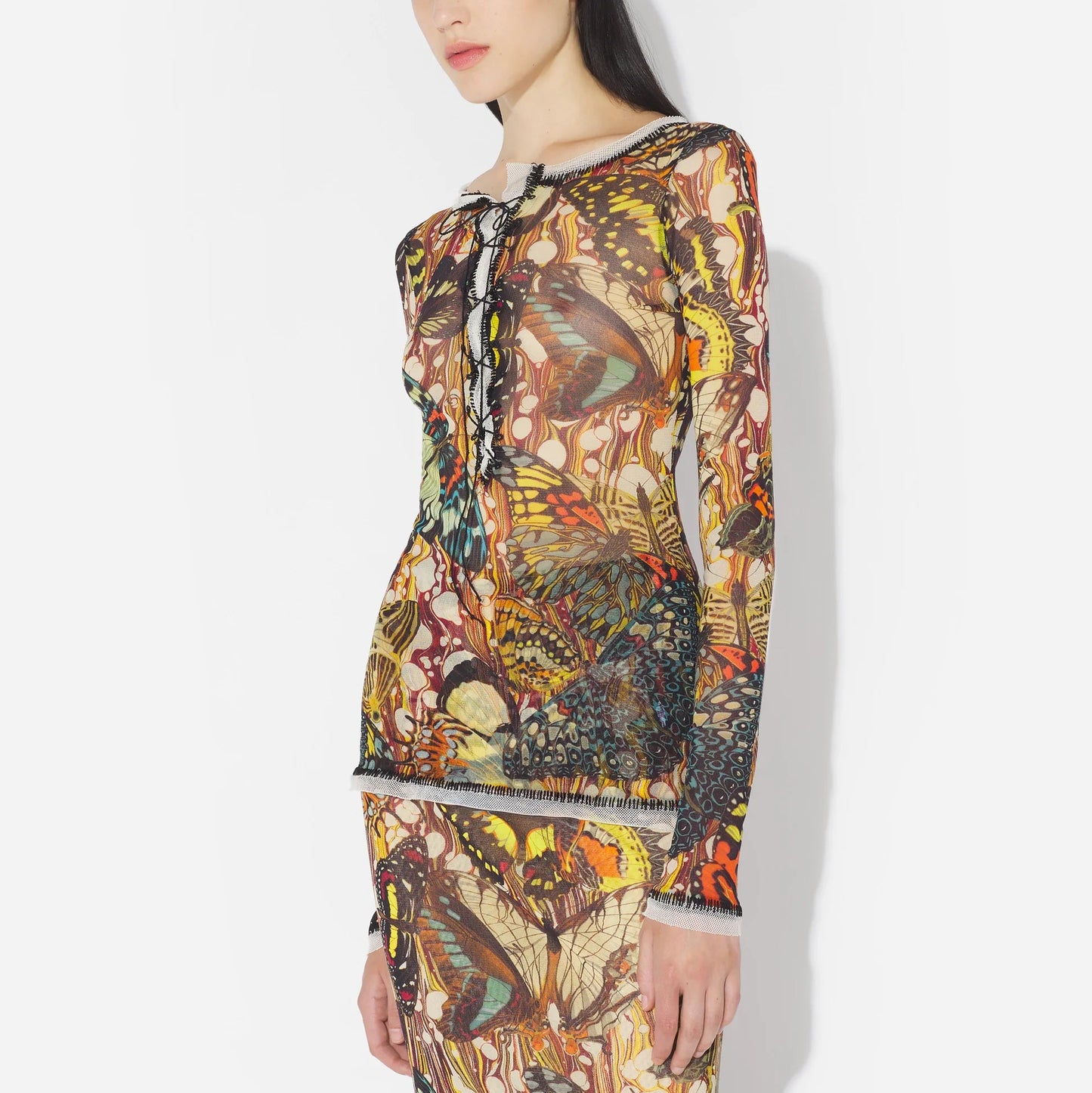 JEAN PAUL GAULTIER BUTTERFLY PRINT CARDIGAN