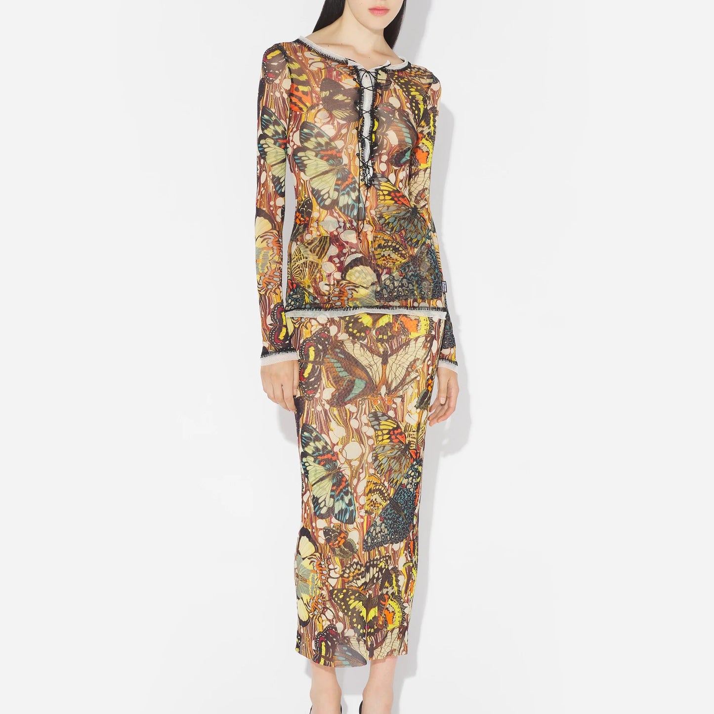 JEAN PAUL GAULTIER BUTTERFLY PRINT CARDIGAN