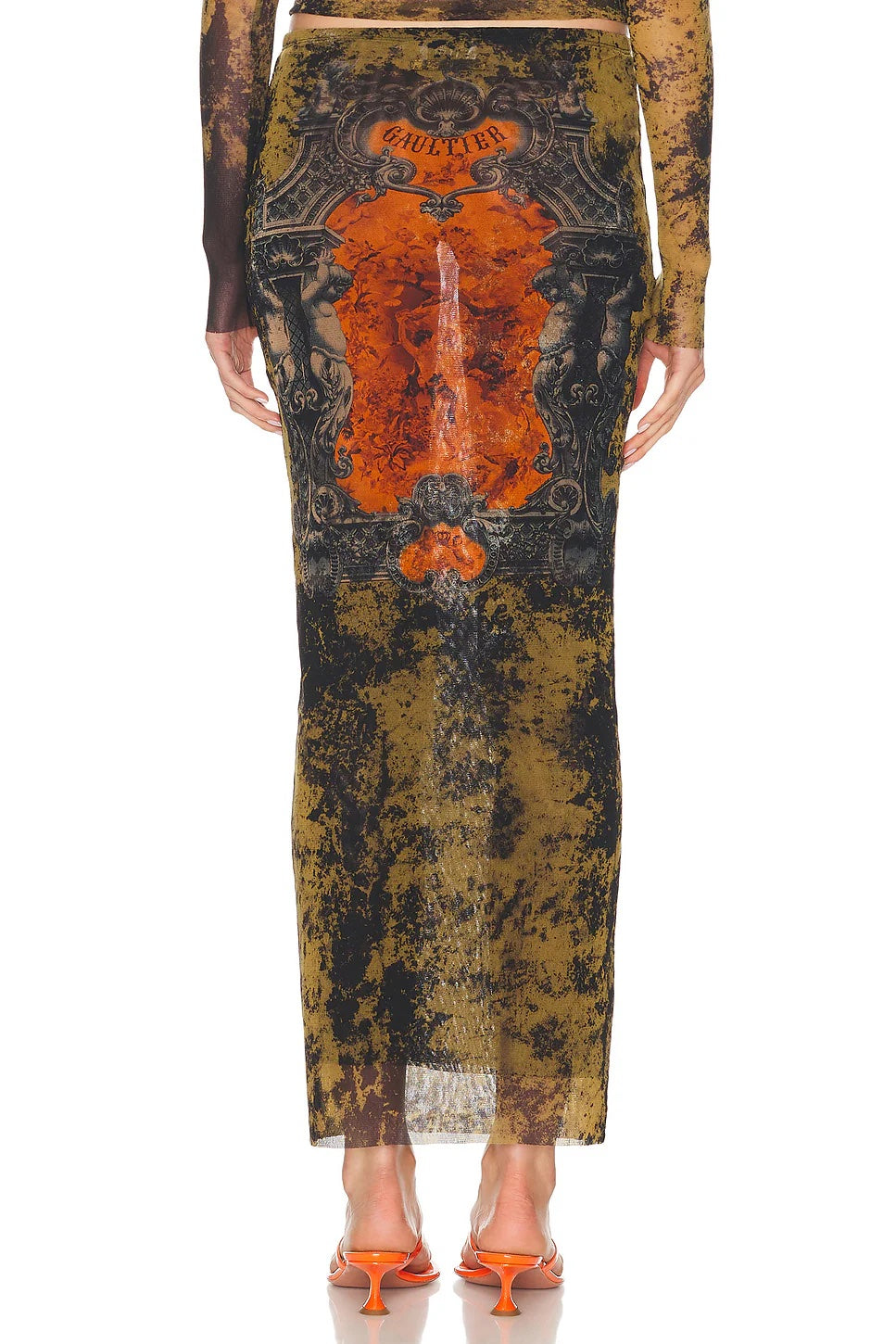 JEAN PAUL GAULTIER MEDALLION PRINT SKIRT