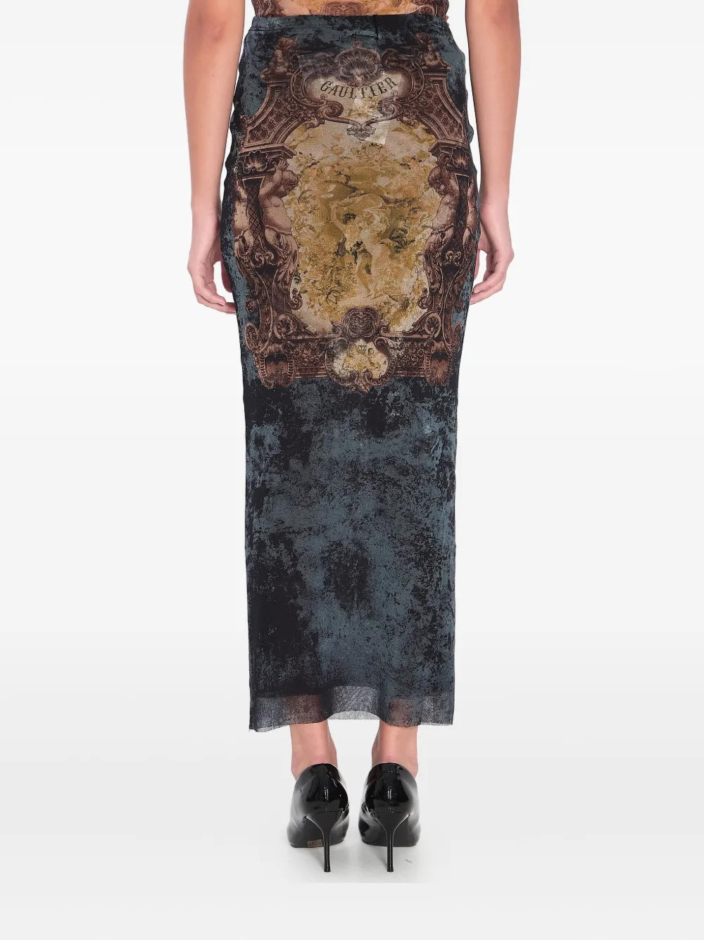 JEAN PAUL GAULTIER MEDALLION PRINT SKIRT