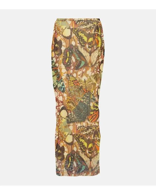 JEAN PAUL GAULTIER SLEEVELESS PAPILLON PRINT SKIRT