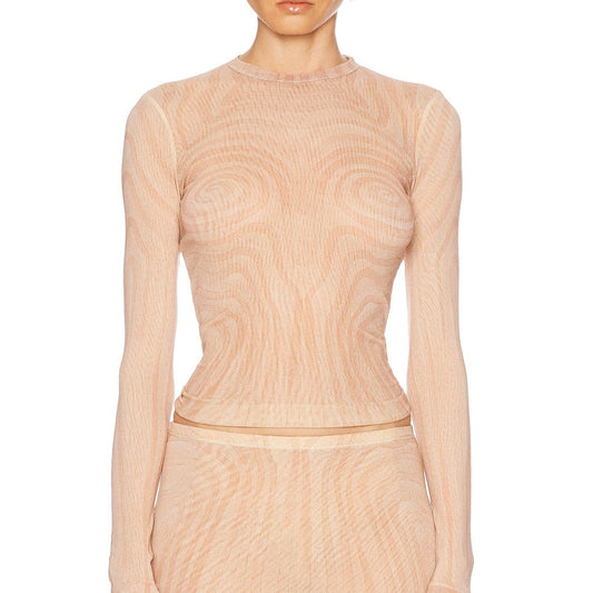 JEAN PAUL GAULTIER SPIRAL LONG SLEEVE TOP