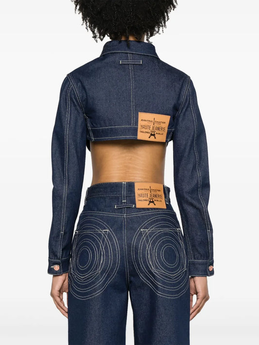 JEAN PAUL GAULTIER CONICAL CROPPED DENIM JACKET