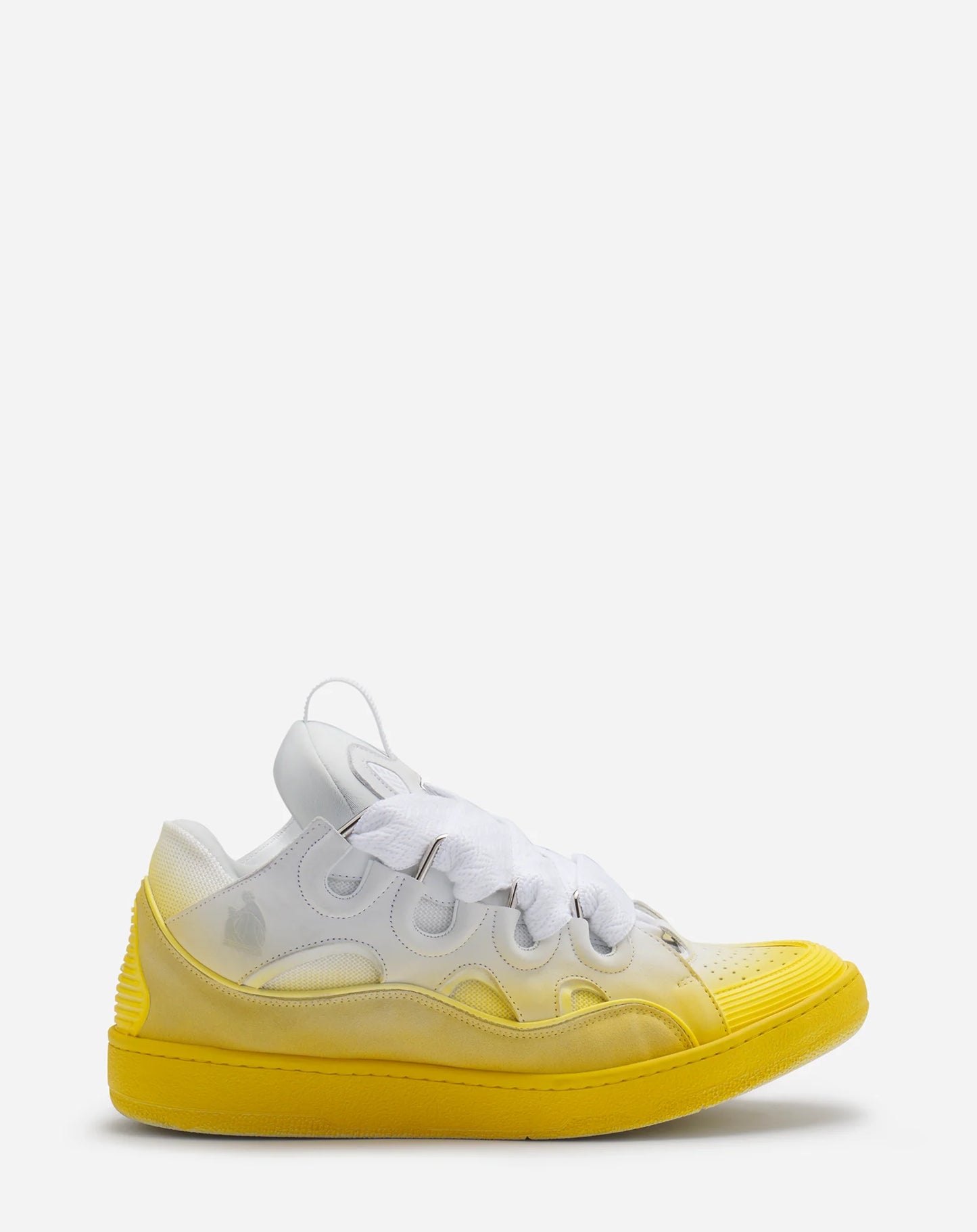 LANVIN YELLOW CURB OMBRE SNEAKERS