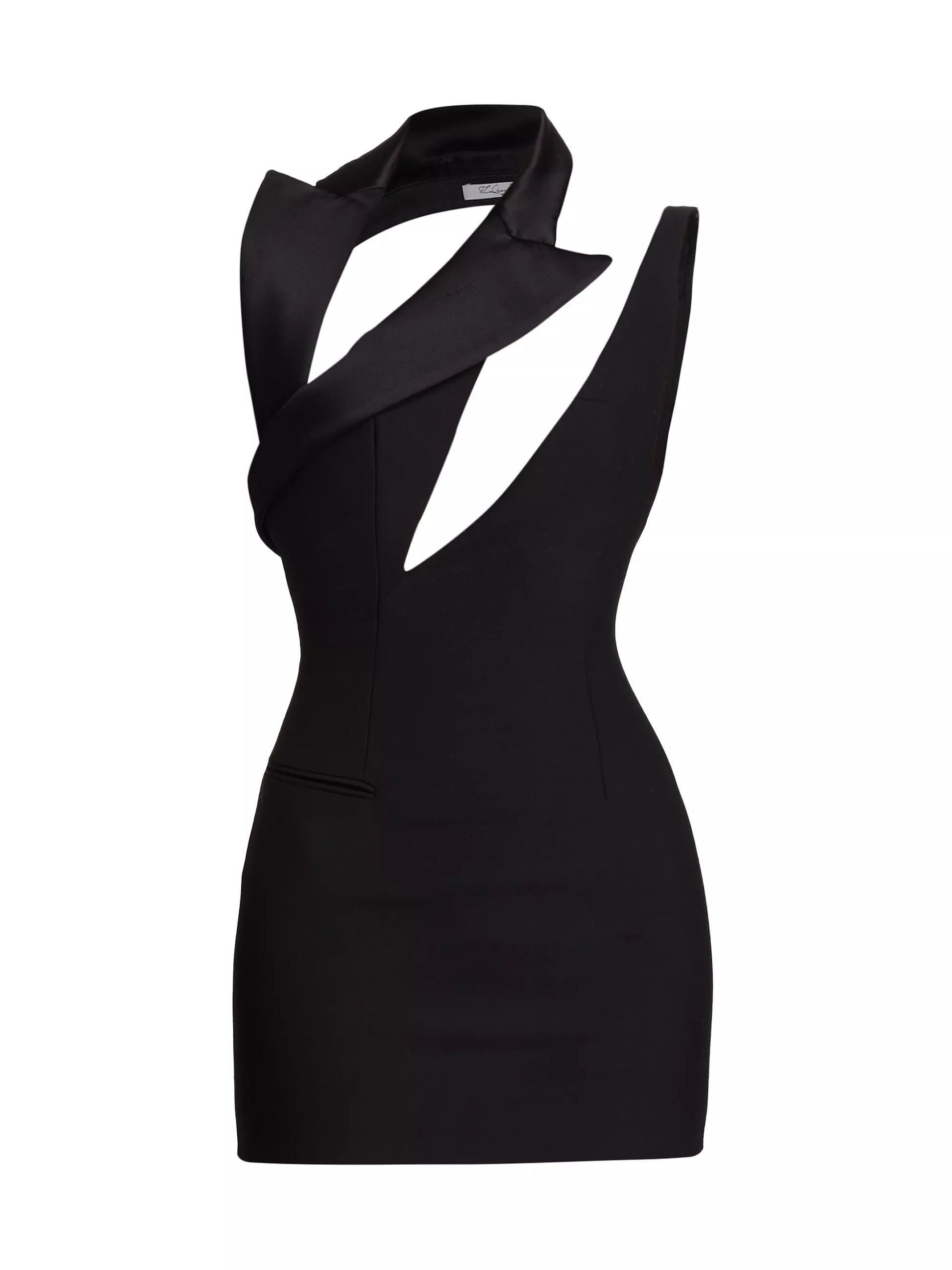 laquan smith black cut out dress Cutout stretch-jersey turtleneck gown - black