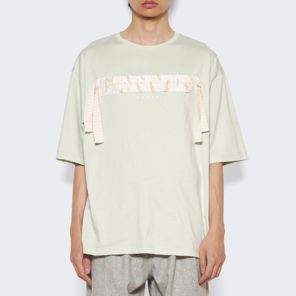 LANVIN CRAZY CURB EMBROIDERED T-SHIRT SAGE GREEN