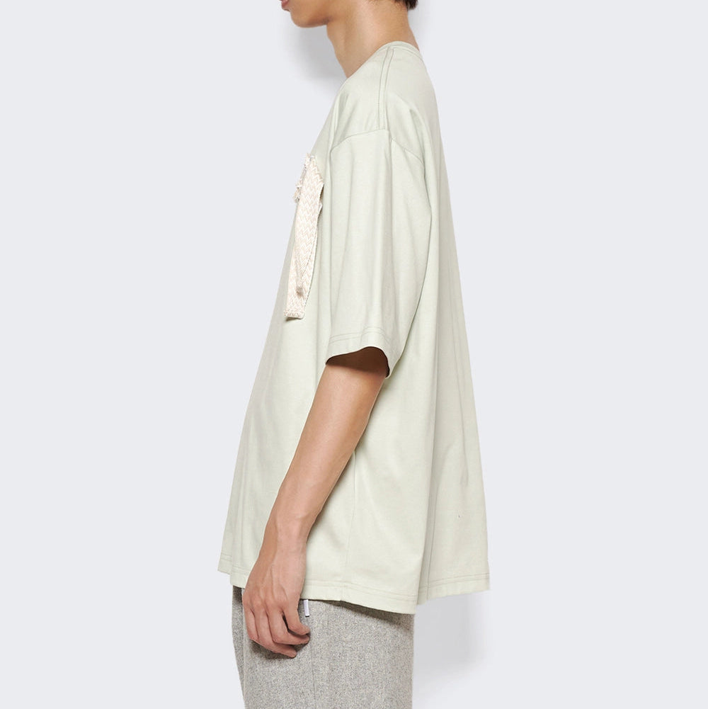 LANVIN CRAZY CURB EMBROIDERED T-SHIRT SAGE GREEN